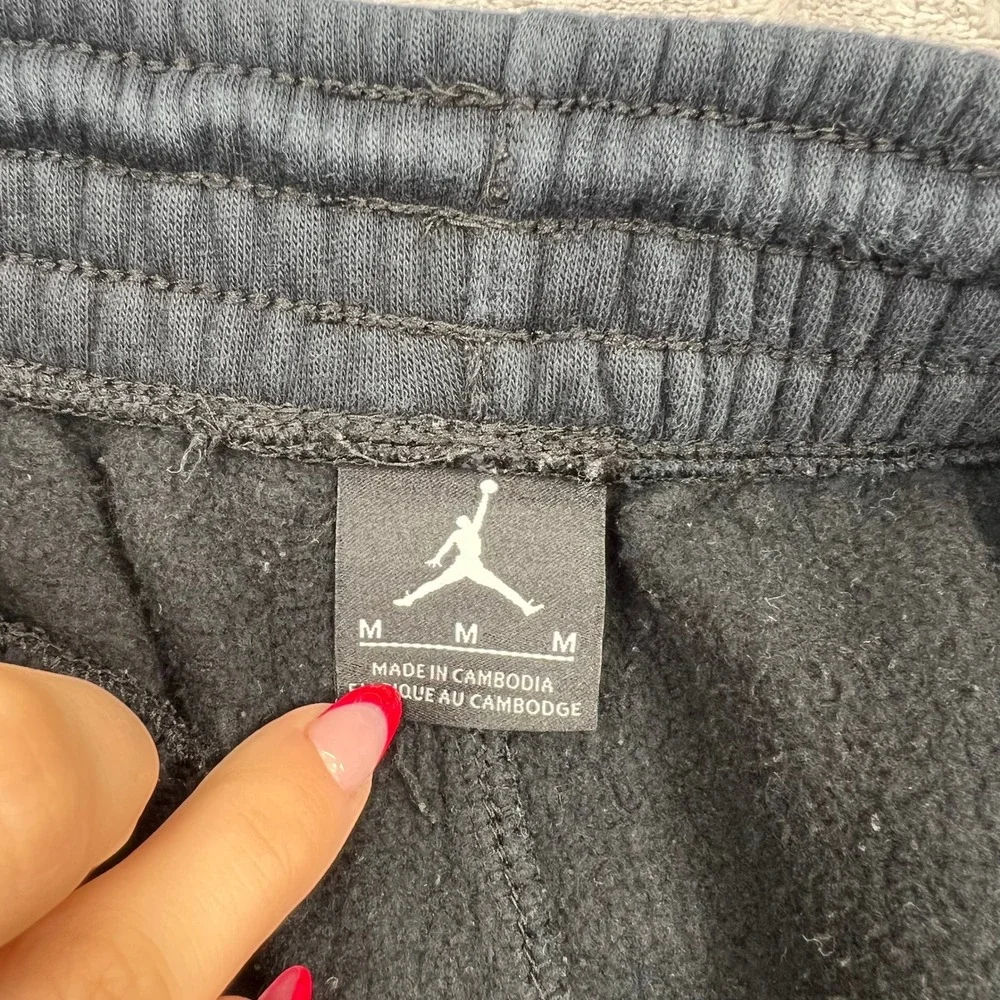 Jordan Sweatpants Mens Medium Black Jumpman Fleece Toggle Ankle Joggers 1254